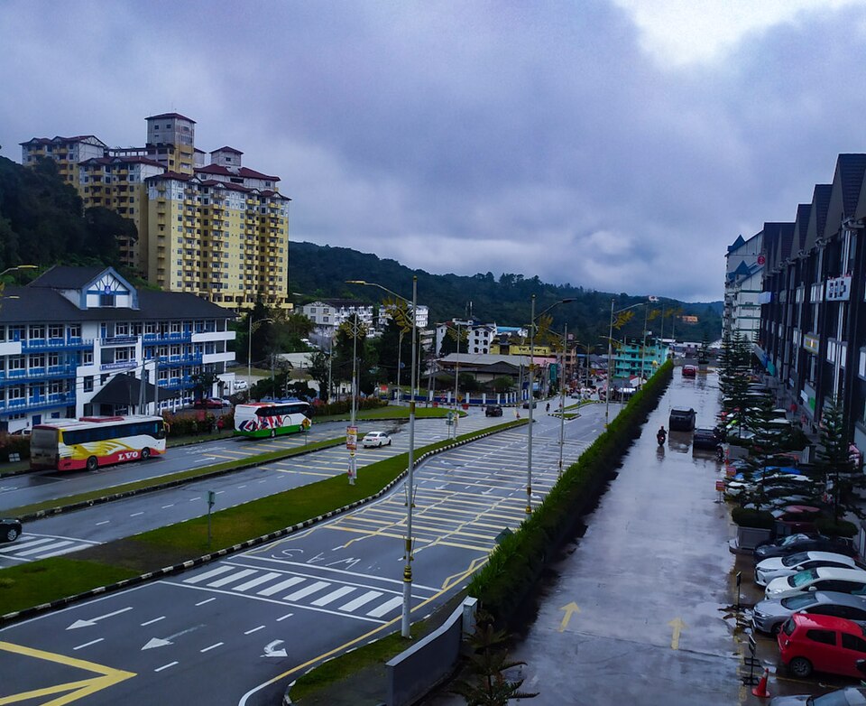 Downtown Brinchang in Cameron Highlands for town and hotel drop-off planning